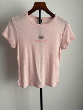 wild fable Pink Short Sleeve Graphic Tee - Pancake Motif L girls